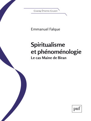 cover image of Spiritualisme et phénoménologie